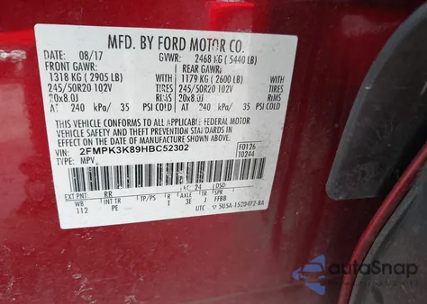 2017 Ford Edge Titanium from USA, damaged, VIN 2FMPK3K89HBC52302